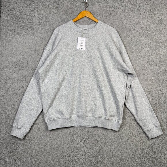 Gym Shark Sweater Mens Size Medium Gray Heathered Rest Day Essential Crew NWT - Picture 1 of 15